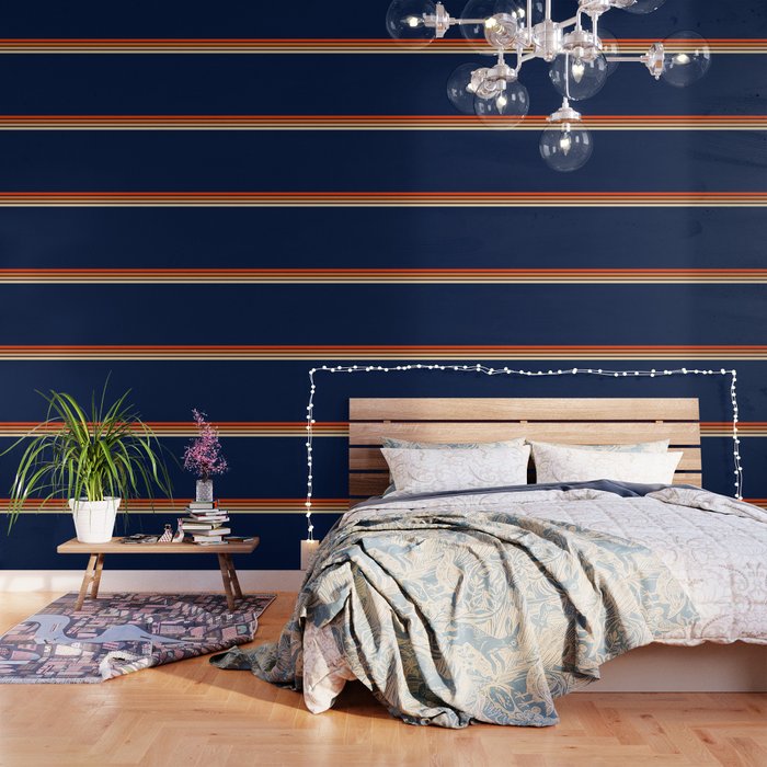Minimal Orange Abstract Retro Racing Stripes 70s Style - Bluesane Wallpaper Gallery Image 1