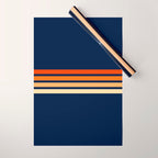 Minimal Orange Abstract Retro Racing Stripes 70s Style - Bluesane Wrapping Paper Gallery Image 1