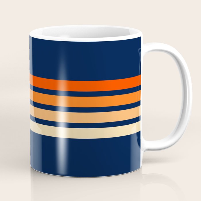 Minimal Orange Abstract Retro Racing Stripes 70s Style - Bluesane Coffee Mug Gallery Image 1