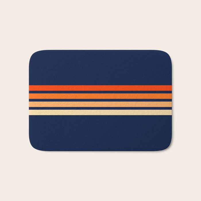 Minimal Orange Abstract Retro Racing Stripes 70s Style - Bluesane Bath Mat Gallery Image 1