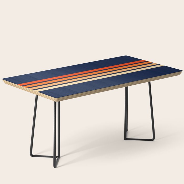 Minimal Orange Abstract Retro Racing Stripes 70s Style - Bluesane Coffee Table Gallery Image 1