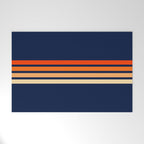 Minimal Orange Abstract Retro Racing Stripes 70s Style - Bluesane Welcome Mat Gallery Image 1