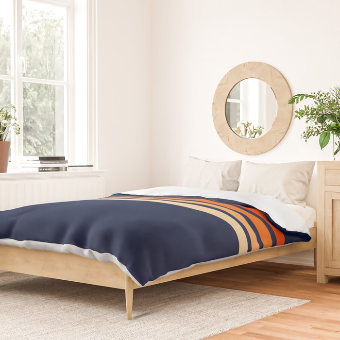 Minimal Orange Abstract Retro Racing Stripes 70s Style - Bluesane Duvet Cover Gallery Image 2