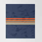 Minimal Orange Abstract Retro Racing Stripes 70s Style - Bluesane Throw Blanket Gallery Image 2