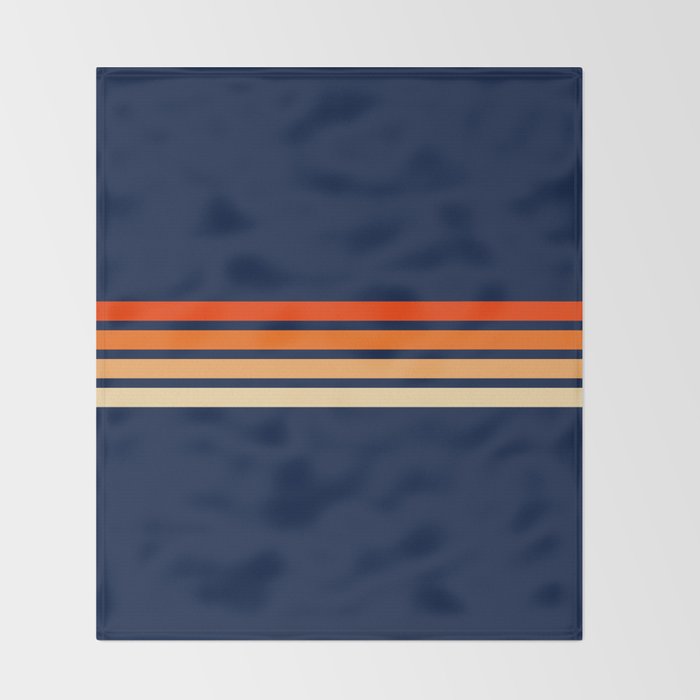Minimal Orange Abstract Retro Racing Stripes 70s Style - Bluesane Throw Blanket Gallery Image 2