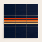 Minimal Orange Abstract Retro Racing Stripes 70s Style - Bluesane Wood Wall Art Gallery Image 1