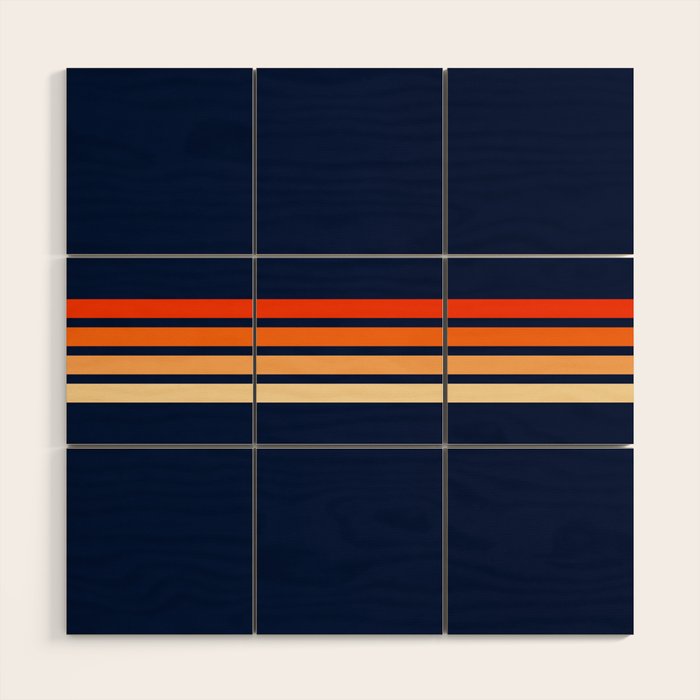 Minimal Orange Abstract Retro Racing Stripes 70s Style - Bluesane Wood Wall Art Gallery Image 1