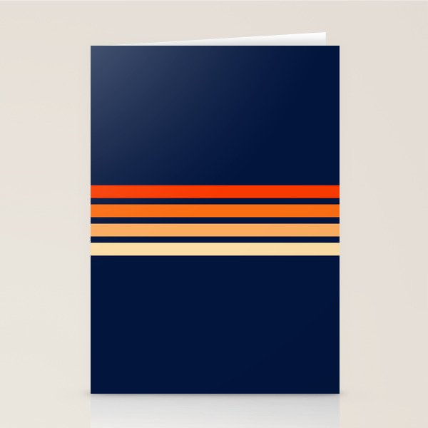 Minimal Orange Abstract Retro Racing Stripes 70s Style - Bluesane Stationery Card Gallery Image 1