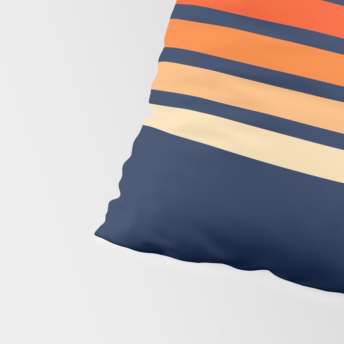 Minimal Orange Abstract Retro Racing Stripes 70s Style - Bluesane Pillow Sham Gallery Image 4