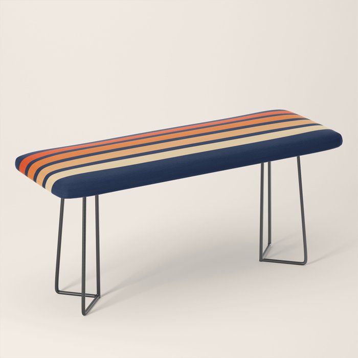 Minimal Orange Abstract Retro Racing Stripes 70s Style - Bluesane Bench Gallery Image 1