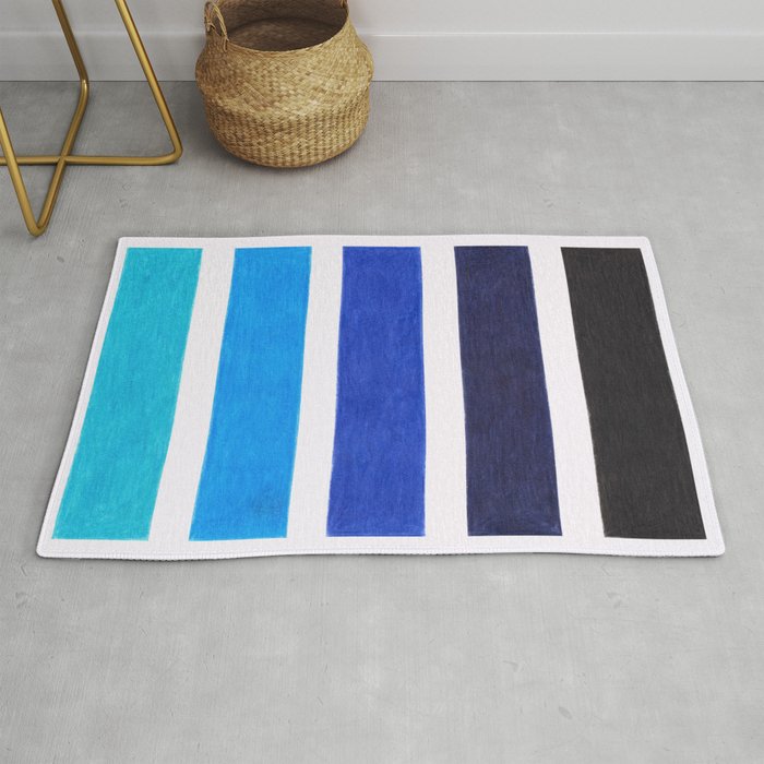 Colorful Blue Stripe Pattern Rug Gallery Image 1