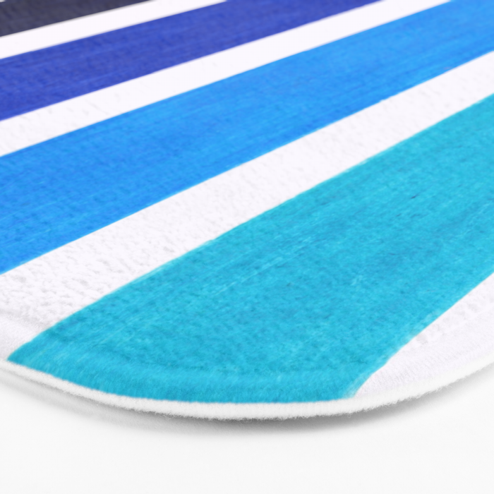 Colorful Blue Stripe Pattern Bath Mat Gallery Image 3