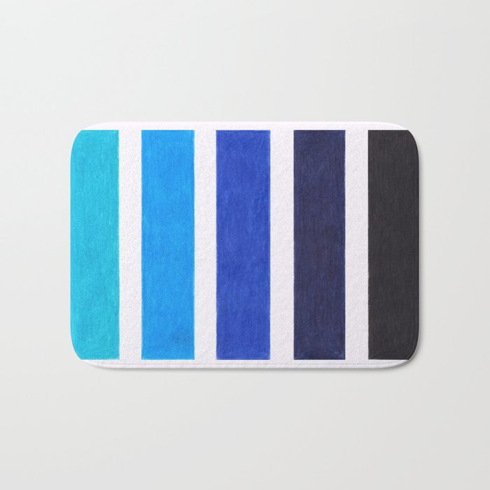 Colorful Blue Stripe Pattern Bath Mat Gallery Image 1