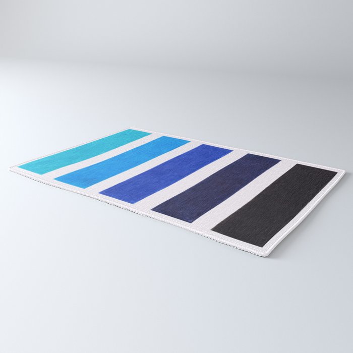 Colorful Blue Stripe Pattern Rug Gallery Image 3