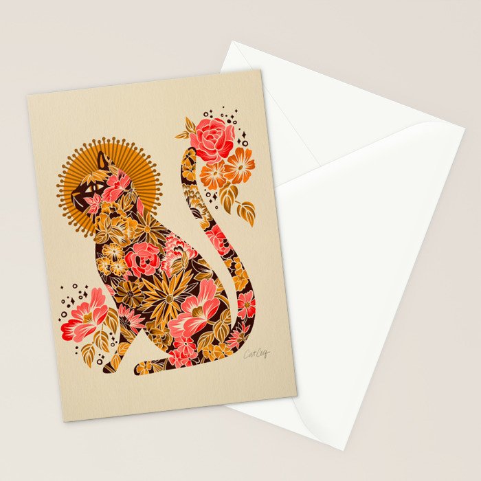 Porcelain Cat - 70s Palette Stationery Card Gallery Image 2