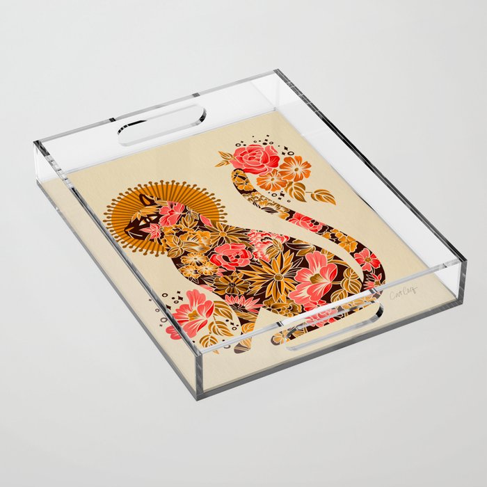 Porcelain Cat - 70s Palette Acrylic Tray Gallery Image 1