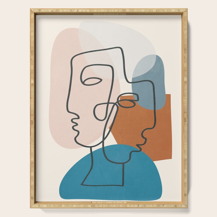 Abstract Profiles 01 Serving Tray Gallery Image 1