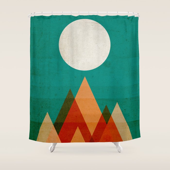 Full moon over Sahara desert Shower Curtain Gallery Image 1
