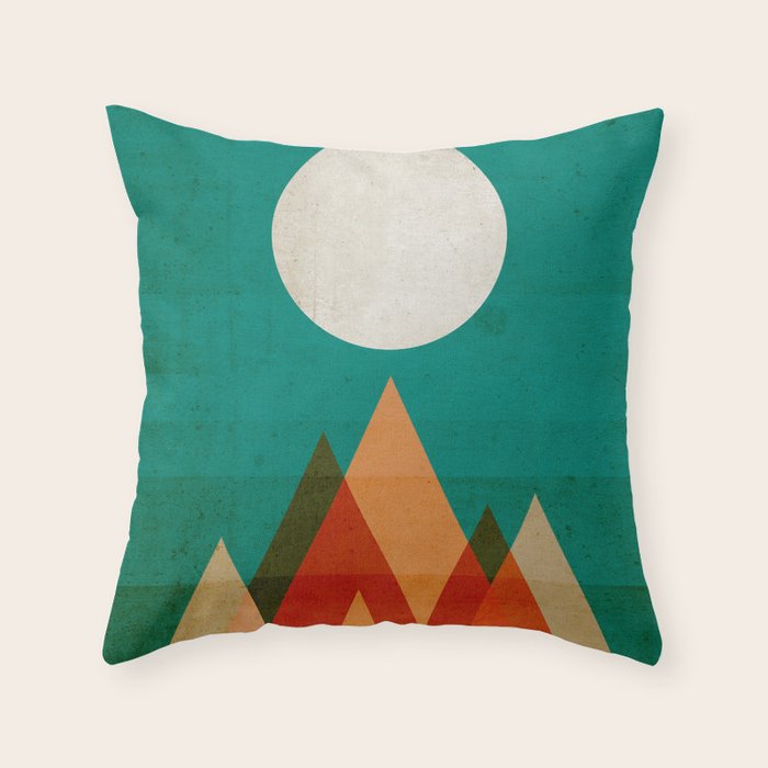 Full moon over Sahara desert Throw Pillow Gallery Image 6