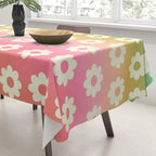 Ombre Rainbow Daisy Pattern Tablecloth Gallery Image 3