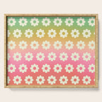 Ombre Rainbow Daisy Pattern Serving Tray Gallery Image 1