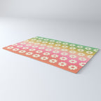 Ombre Rainbow Daisy Pattern Rug Gallery Image 3