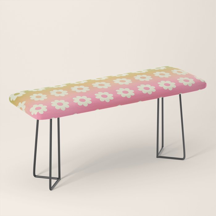 Ombre Rainbow Daisy Pattern Bench Gallery Image 1