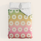 Ombre Rainbow Daisy Pattern Duvet Cover Gallery Image 6