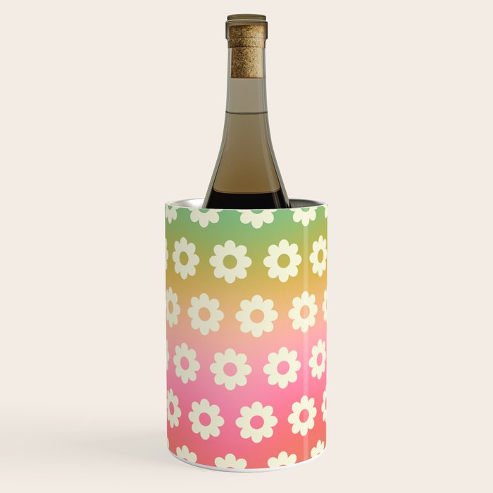 Ombre Rainbow Daisy Pattern Wine Chiller Gallery Image 2
