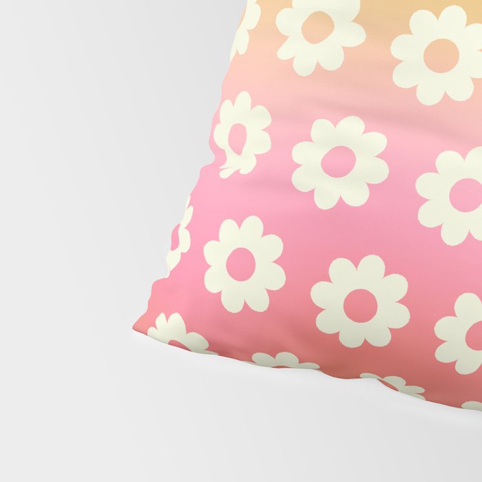 Ombre Rainbow Daisy Pattern Pillow Sham Gallery Image 4