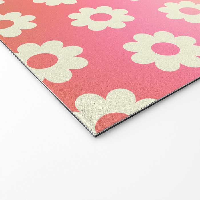 Ombre Rainbow Daisy Pattern Welcome Mat Gallery Image 2