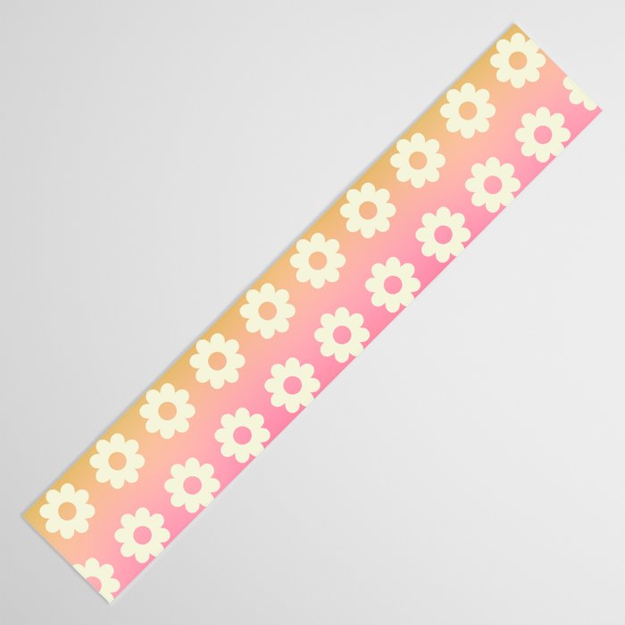 Ombre Rainbow Daisy Pattern Table Runner Gallery Image 3