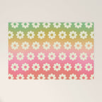 Ombre Rainbow Daisy Pattern Welcome Mat Gallery Image 1