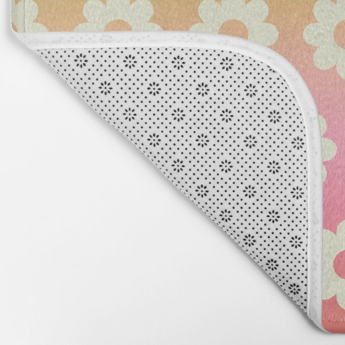 Ombre Rainbow Daisy Pattern Bath Mat Gallery Image 2
