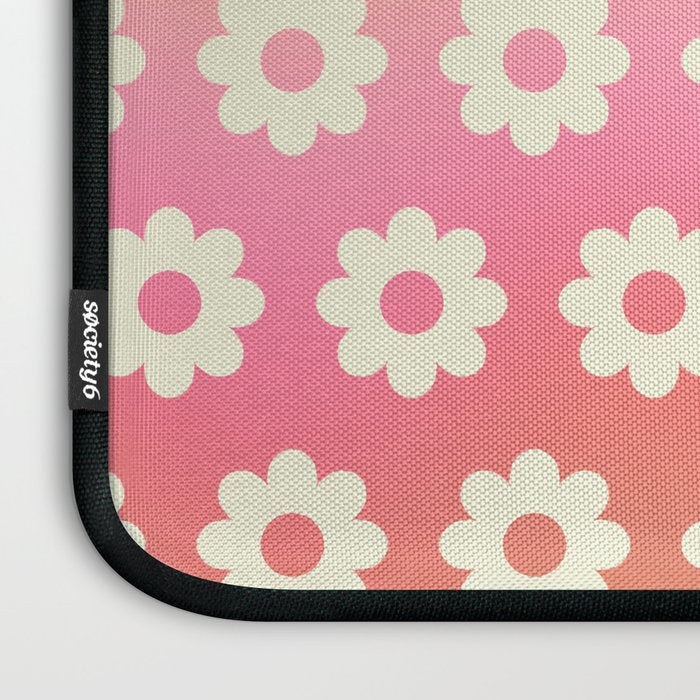 Ombre Rainbow Daisy Pattern Laptop Sleeve Gallery Image 3