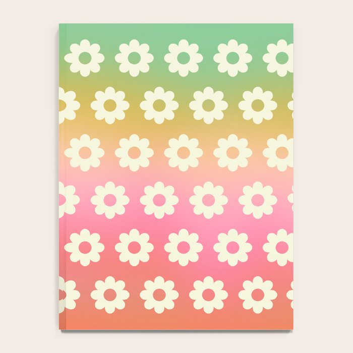 Ombre Rainbow Daisy Pattern Notebook Gallery Image 4