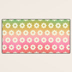 Ombre Rainbow Daisy Pattern Desk Mat Gallery Image 3