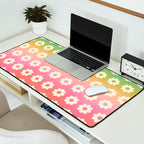 Ombre Rainbow Daisy Pattern Desk Mat Gallery Image 2