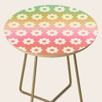 Ombre Rainbow Daisy Pattern Side Table Gallery Image 2