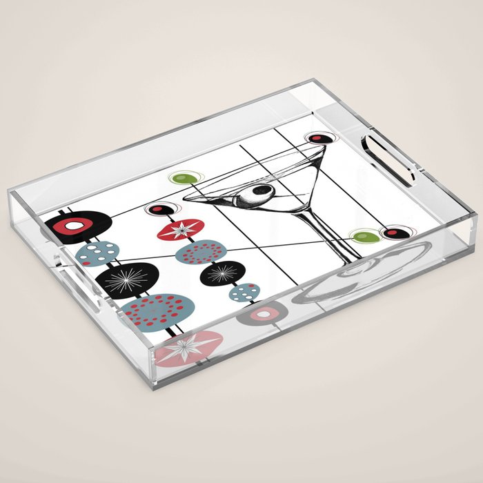 Mid-Century Modern Art Atomic Cocktail 3.0 Acrylic Tray Gallery Image 1