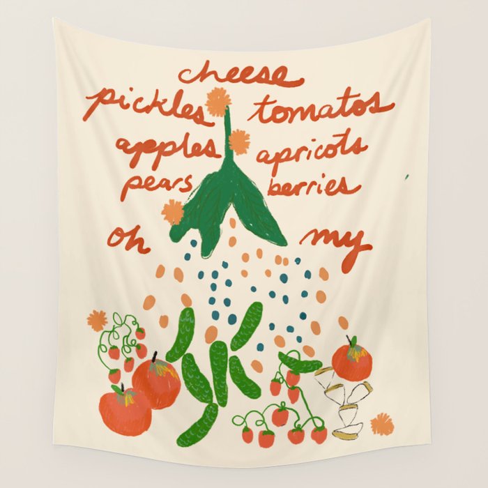 Veggies and Fruits Oh My Wall Tapestry Gallery Image 1