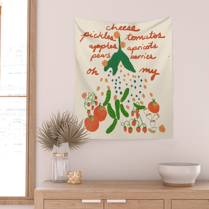 Veggies and Fruits Oh My Wall Tapestry Gallery Image 2