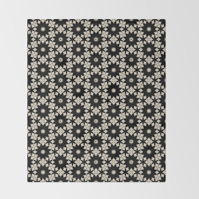 Intricate Geometric Floral Pattern Throw Blanket Gallery Image 2
