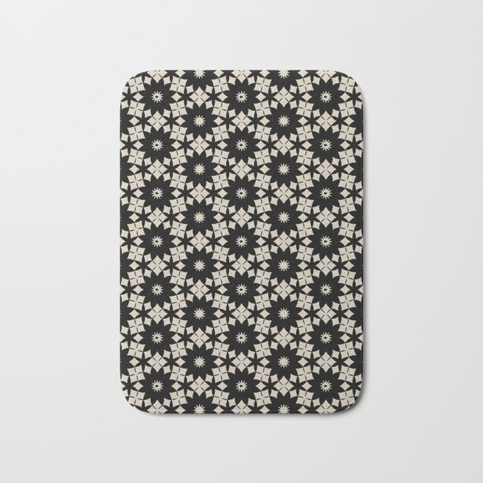 Intricate Geometric Floral Pattern Bath Mat Gallery Image 1