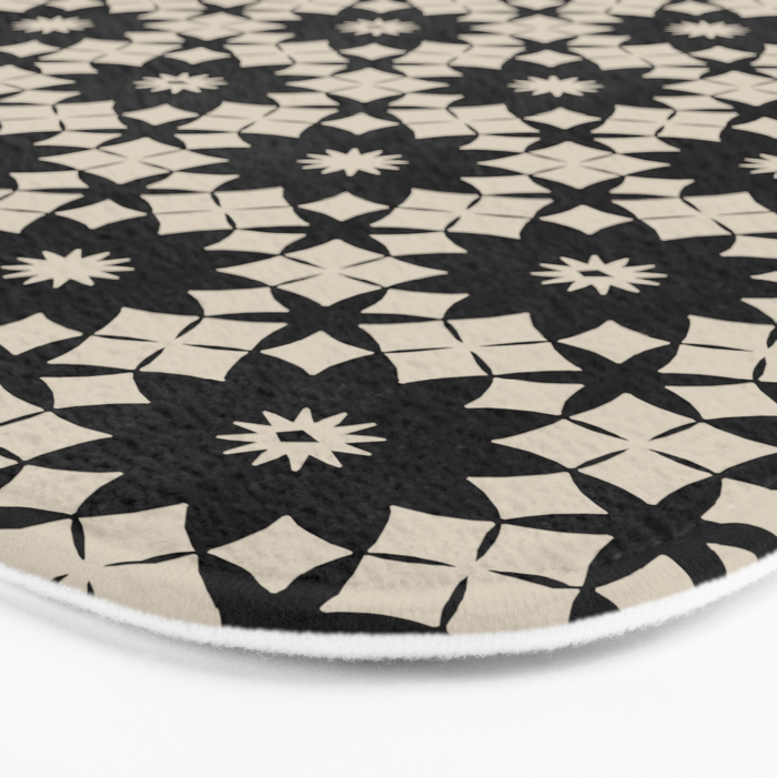 Intricate Geometric Floral Pattern Bath Mat Gallery Image 3
