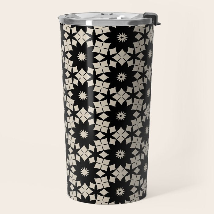 Intricate Geometric Floral Pattern Travel Mug Gallery Image 2