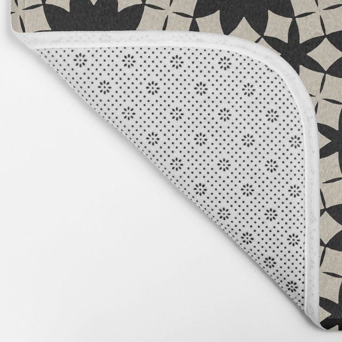 Intricate Geometric Floral Pattern Bath Mat Gallery Image 2