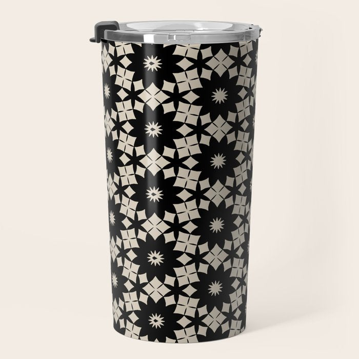 Intricate Geometric Floral Pattern Travel Mug Gallery Image 3