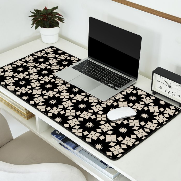 Intricate Geometric Floral Pattern Desk Mat Gallery Image 2