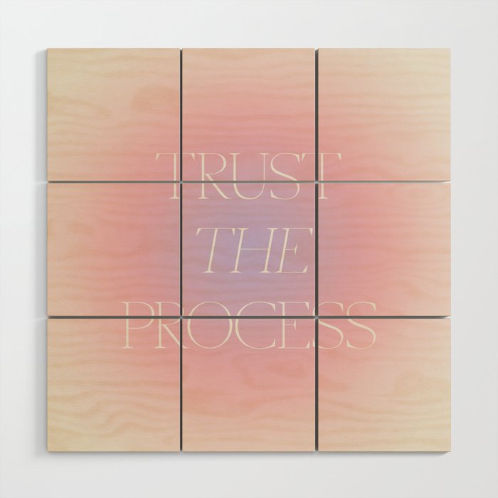 Trust The Process Gradient Lavender & Pink Wood Wall Art Gallery Image 1